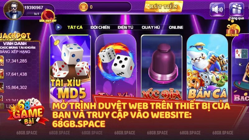 Các bước đăng nhập 68 Game Bài qua trang fantasymedia.in
